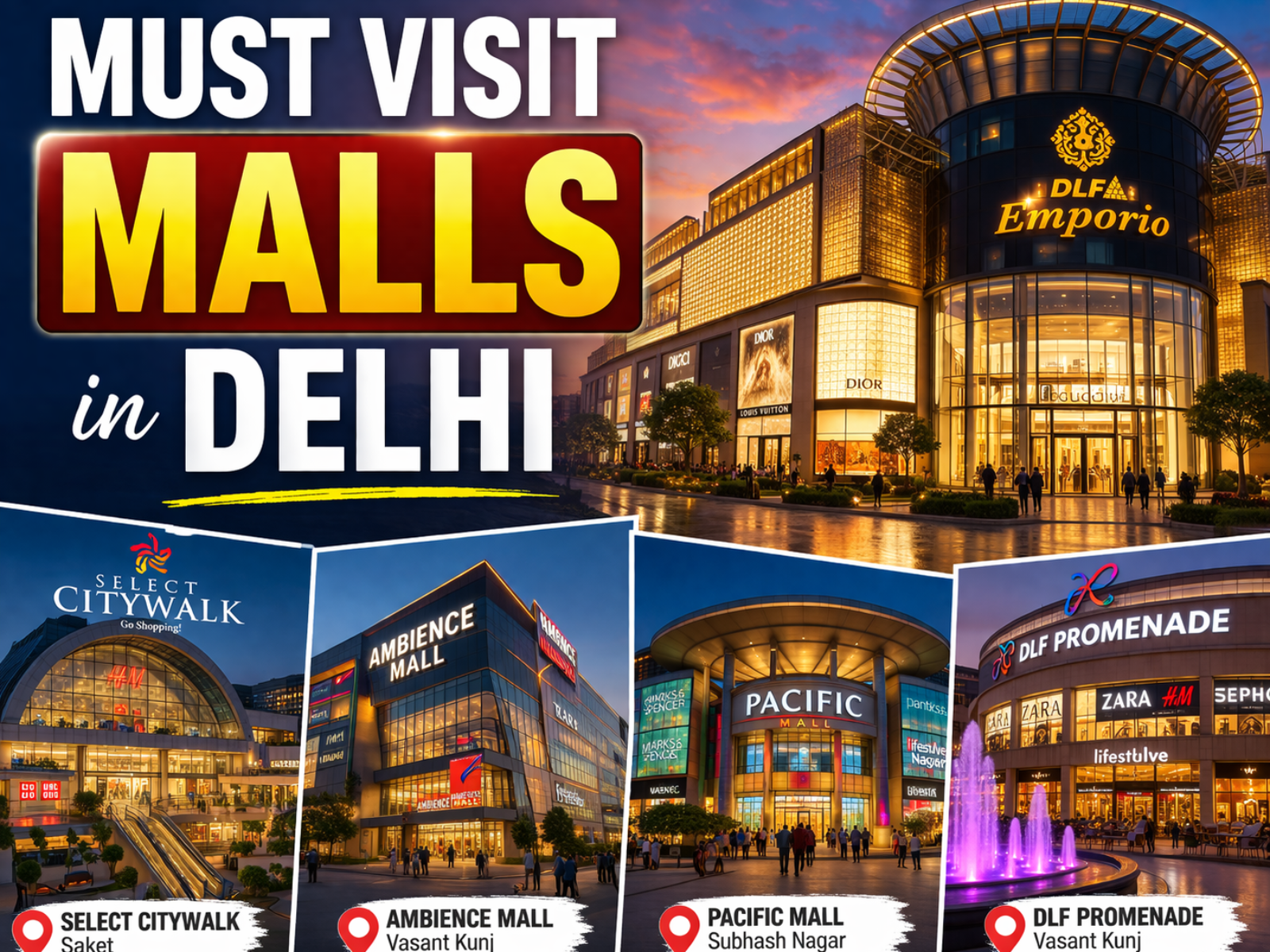 Must Visit Malls in Delhi